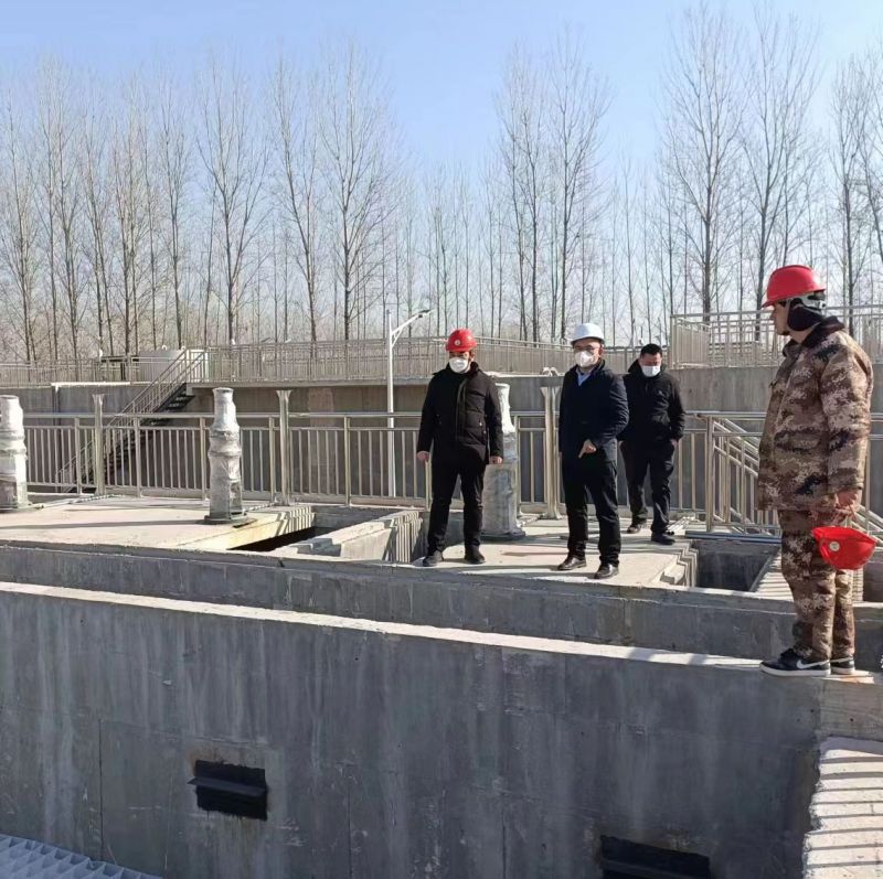 河南萬川環保董事長赴濮陽(yang)範縣汚水處理廠現場視詧指導工作
